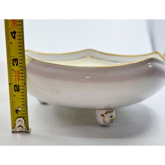 Hand-Painted Nippon Porcelain Footed Bowl With Gold Trim & Purple  Floral Design - Picture 6 of 9